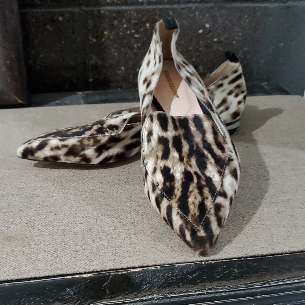 Nicholas Kirkwood Leopard Print Flats